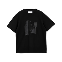 杰克·琼斯（JACK&JONES）夏季男装潮流宽松棉质圆领半袖上衣短袖T恤打底衫男223301051 黑色 S 170