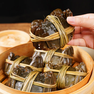 【活蟹】鲜京采 鲜活大闸蟹 公蟹4.5两 母蟹3.5两 4对8只 去绳足重 蟹类螃蟹生鲜礼盒 