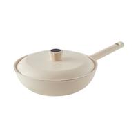 网易严选智能定时钛锅陶瓷炒锅无涂层不粘锅 米白色30cm 钛晶陶瓷锅 30cm