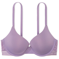 维多利亚的秘密 维密 蕾丝LOGO底围聚拢全罩杯文胸胸罩女士内衣 01P2梅紫色 11249975 32C 32/70C