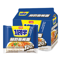 今麦郎一袋半方便面大份量 鲜虾鱼板面 5袋