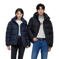 BOSS【面包羽绒】男女同款秋冬徽标装饰连帽夹克鸭绒羽绒服外套 001-黑色 EU:52