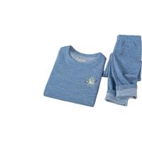 诗莉奥（SHILIAO）儿童保暖内衣宝宝磨毛山羊绒居服套装秋冬睡衣中大童秋衣秋裤男童 山羊绒蚕丝恐龙蓝色 120cm 羊毛蚕丝恐龙蓝色