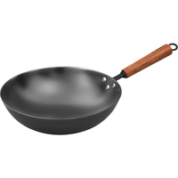 典匠 铸铁炒锅无涂层铁锅炒菜锅家用少油烟圆底炒锅燃气灶锅具30cm AJ30cm炒锅