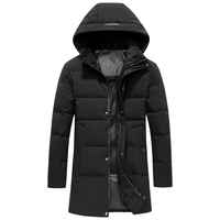 SNOWFLYING雪中飞 男式时尚连帽中长款羽绒服秋冬户外通勤保暖防风抗寒大口袋羽绒服