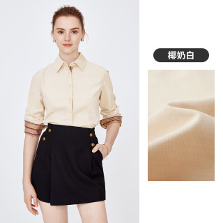 Navigare意大利小帆船长袖衬衫女蓝色设计感衬衣 M