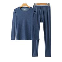 宝娜斯（BONAS）保暖内衣男士秋衣秋裤羊绒蚕丝秋冬保暖套装圆领绵毛衫磨毛浅绒 山羊绒蚕丝