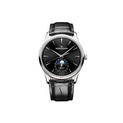 JAEGER-LECOULTRE 积家 Jaeger）大师系列 瑞士手表 皮带黑盘 月相男表 39mm 1368471