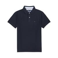 TOMMY HILFIGER 汤米 希尔费格 经典男士T恤 纯棉短袖翻领上衣男 海军蓝POLO衫C817857318 M（140-160斤）