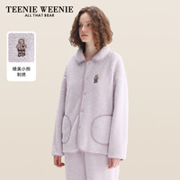 TeenieWeenie小熊米兰绒睡衣女2025冬季长袖加绒厚家居服套装