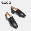 ecco 爱步 乐福鞋女 25年优雅浅口正装单鞋粗跟高跟鞋女 型塑291903 黑色29190301001