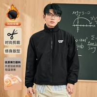 特步 立领男士夹克户外防风保暖风衣英伦风夹克外套