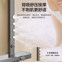 箭牌（ARROW）钢琴按键四功能淋浴花洒宽屏顶喷手持喷枪增压K500沐浴花洒全套 枪灰-升级款背喷34186MZGGW-P4