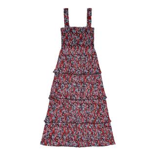 【甄选】GANNI女装 碎花荷叶边方领蛋糕裙连衣裙F9193472