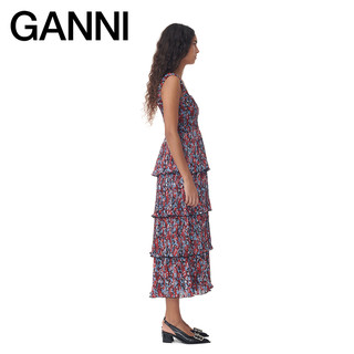 【甄选】GANNI女装 碎花荷叶边方领蛋糕裙连衣裙F9193472
