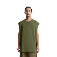 URBAN REVIVO 男士简约休闲字母刺绣棉质无袖背心 UMY440005 卡其绿 S