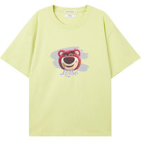 美特斯邦威短袖T恤男草莓熊联名重磅t恤潮流百搭夏季女上衣 棉花糖白 S 165 88A