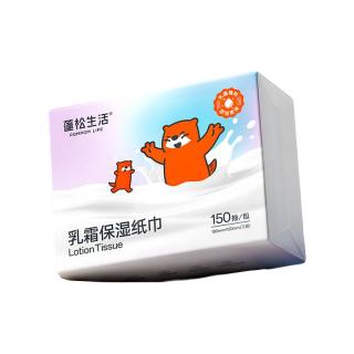 蓬松生活 乳霜纸婴幼儿专用亲肤宝宝手口云柔巾便携保湿抽纸 清洁3层压花 3层 150抽*1包
