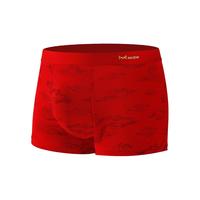 猫人本命年礼物男士内裤酒红色男生结婚四角裤大码纯棉底裤平角短裤 安哥拉红男士内裤 2条 L（80-110斤）