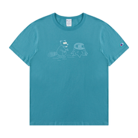 Champion【品牌】百搭袖边刺绣小c logo 胶印卡通短袖T恤