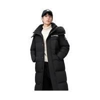 雅鹿羽绒服男中长款冬季连帽男士加厚保暖时尚渐变防寒服休闲外套 黑色 180/XL