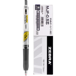 斑马牌 JJ77速干中性笔按动水笔用网格考试签字不洇染墨 1支黑色笔 10支黑芯 0.