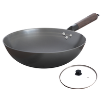 EDGING 典匠 炒锅(32cm、不粘、铸铁、玻璃盖)