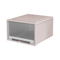 稻草熊加厚抽屉式收纳箱家用透明内衣衣服收纳柜衣物整理箱抽屉收纳盒 深47*宽45*高25 带锁扣 透明【1个装】加厚款