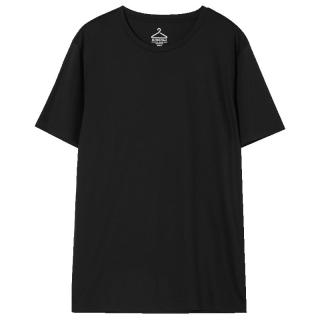 棉先生 50S液氨纯棉正肩白色短袖t恤男 夏季凉感丝光棉纯色打底衫