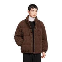 GXG男装 雪尼尔立体提花面包服通勤羽绒服 24年冬季 城市轻户外 棕色 175/L