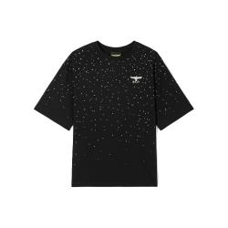 BOY LONDON 24秋款短袖老鹰章满天星渐变黑银印花潮流百搭T恤N01107 黑色 XS