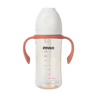 日康（rikang）奶瓶 ppsu宝宝吸管奶瓶内置重力球+直饮吸管300ML N1064-1 咖红