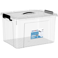 空间专家 SPACEXPERT近直角手提高透塑料收纳箱特大号家用厚衣物整理箱书本收纳箱 透明 【实测盛水容积12L】单个装