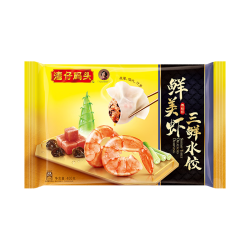 湾仔码头 鲜美虾三鲜水饺 400g