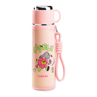 希乐316不锈钢保温杯保冷杯500ml杯子男女士儿童泡茶杯大容量便携水杯 花朵粉500ml【一盖两用】