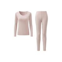 有棵树 YOUKESHU【轻暖微磨毛】男士保暖内衣套装女秋衣秋裤柔软亲肤款 【无痕-女款】浅肤粉 M