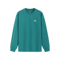 Gap 男女装秋季钩针logo圆领长袖T恤简约百搭上衣723828 青绿色 L (175/96A)亚洲尺码