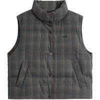 茵曼复古格纹叠穿羽绒马甲2025冬女装短马夹外套 彩格 M