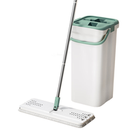 美丽雅拖把免手洗平板拖把懒人拖地家用省力刮刮桶墩布吸水共2拖布