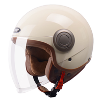 野马 3C认证611S摩托车头盔男女冬季个性复古哈雷电动车帽 四季通用 卡其色配防雾长镜 均码