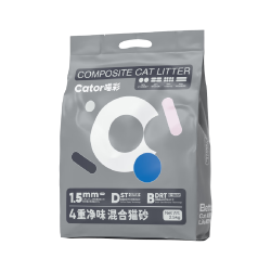 喵彩 Cator 四重净味混合猫砂椰壳活性炭1.5mm2.5kg*4