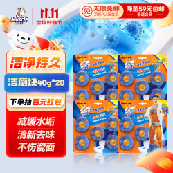 Mr Muscle 威猛先生 洁厕宝 洁厕块 40g*20块 清香型 蓝泡泡 马桶清洁