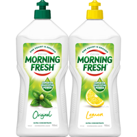morning fresh 晨新辰清澳洲超浓缩洗洁精原味+柠檬900ml*2瓶奶瓶清洗剂
