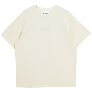移动端、京东百亿补贴：杰克琼斯 杰克·琼斯（JACK&JONES）25年男装春夏季重磅棉宽松复古哥特字母发泡印短袖T恤男小众 乳白色A05 常规 L
