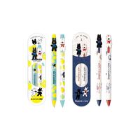 晨光柠檬创意按动中性笔卡斯波和丽莎款小黑色水笔卡通可爱签字笔碳素滑滑梯手帐顺滑高颜值儿童文具