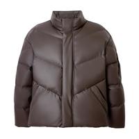 JACK&JONES 杰克琼斯 立领双门襟PU拼接男士羽绒服