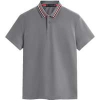 太平鸟男装休闲polo衫男衬衣polo衫翻领短袖夏季 灰色第一批(修身) L
