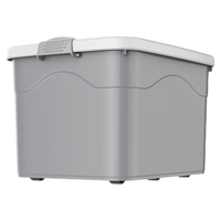 稻草熊 加厚特大号收纳箱衣服储物箱棉被整理箱搬家打包玩具收纳塑料箱子 25L-北欧灰