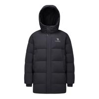 骆驼(CAMEL)男装中长款羽绒服男女冬季工装连帽加厚保暖防寒外套M14CA6B663