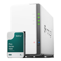 Synology 群晖 DS223j NAS配1块4TB群晖HAT3300硬盘套装 数据备份一体机